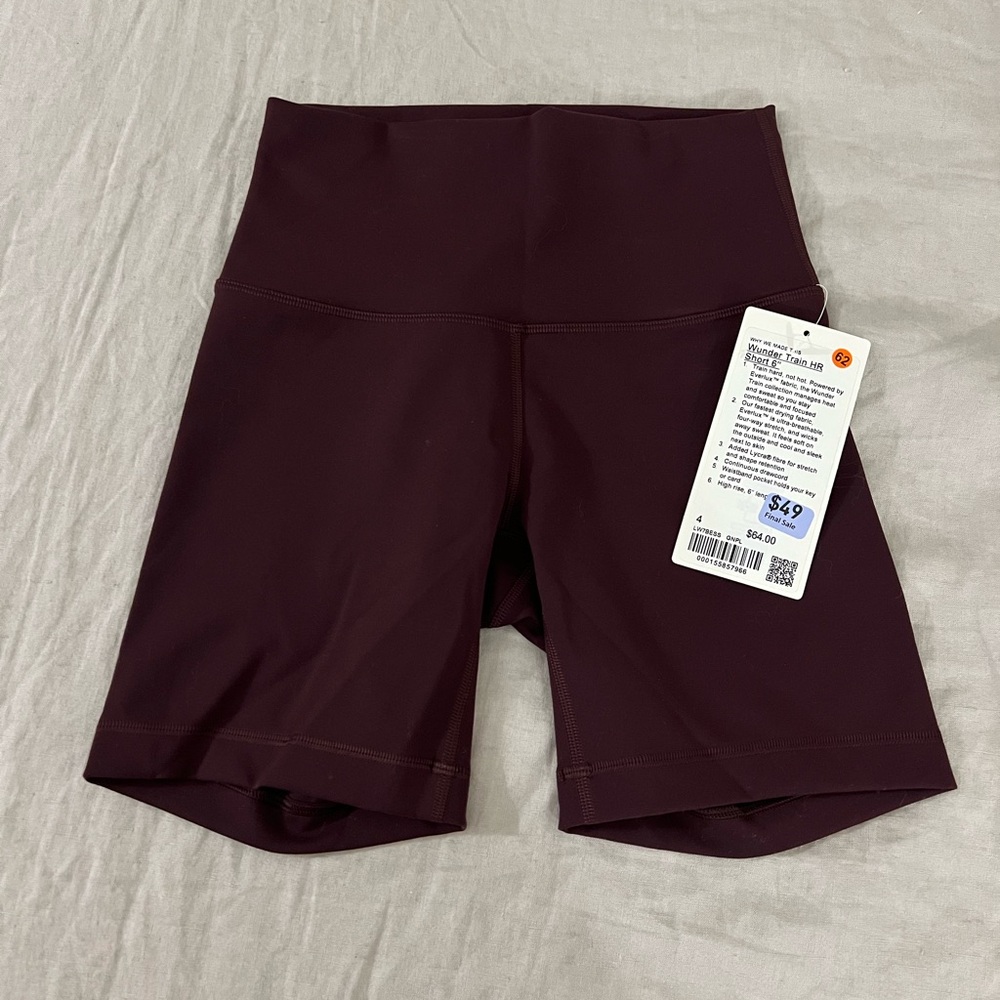 Lululemon Wunder Train High Rise Biker Short 6”